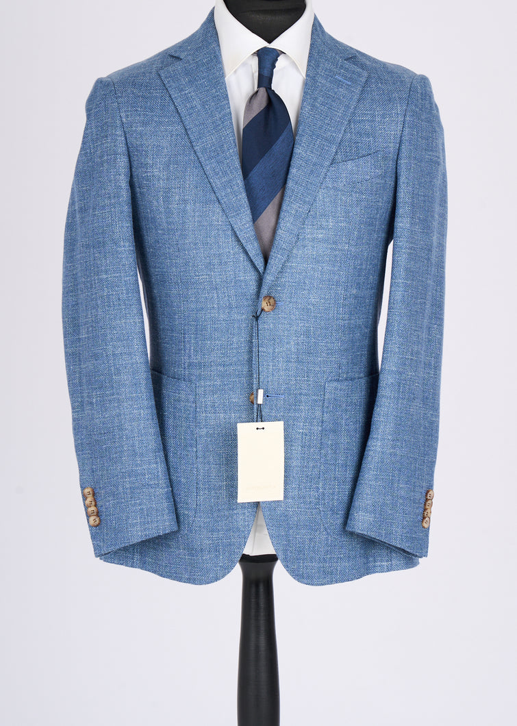 New Suitsupply Havana Light Blue Wool, Silk, Linen, Cashmere Blazer - Size 36R, 38R, 40R, 42R