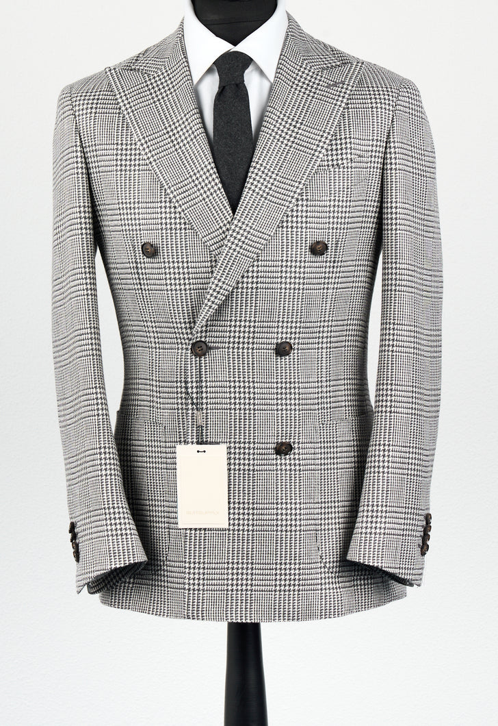 New Suitsupply Havana Gray Check Wool and Linen DB Blazer - Size 38R and 44R
