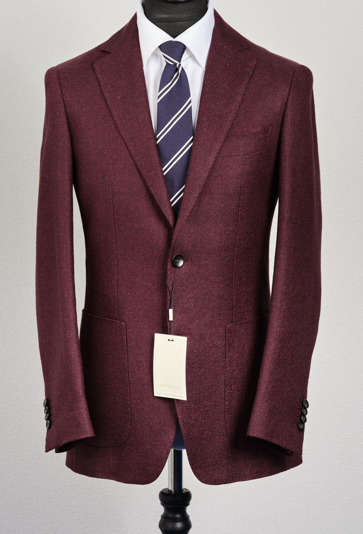 New Suitsupply Havana Dark Burgundy Magenta Speckled Wool/Linen Blazer - 36R and 38R