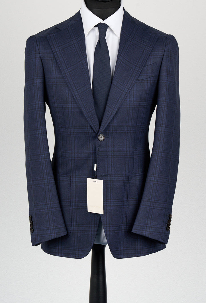 New Suitsupply Havana Navy Check Pure Wool Super 130s Half Lined Blazer -  36S and 36R