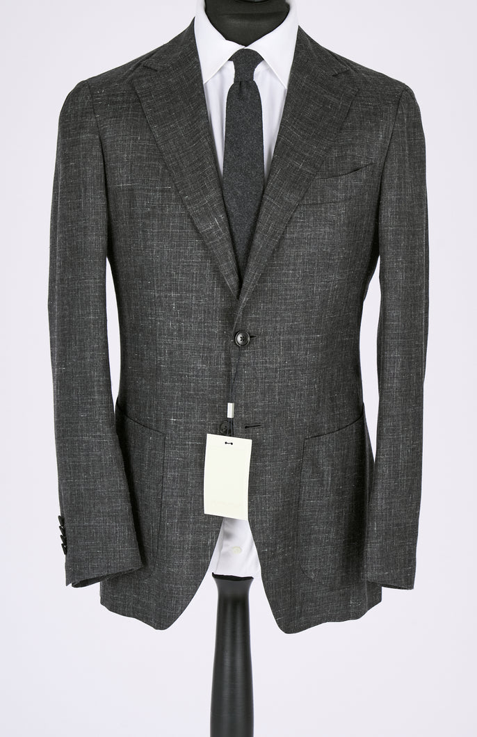 New Suitsupply Lazio Dark Gray Silk, Cashmere and Linen Piacenza Unconstructed Blazer - Size 38R