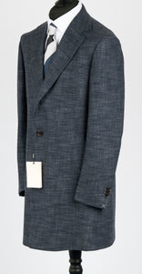 New Suitsupply Vincenza Blue Pure Cashmere Coat - Size 42R