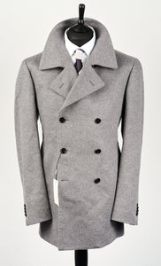 New Suitsupply ARLINGTON Mid Gray Pure Wool Peacoat - Size 46R (Final Sale)