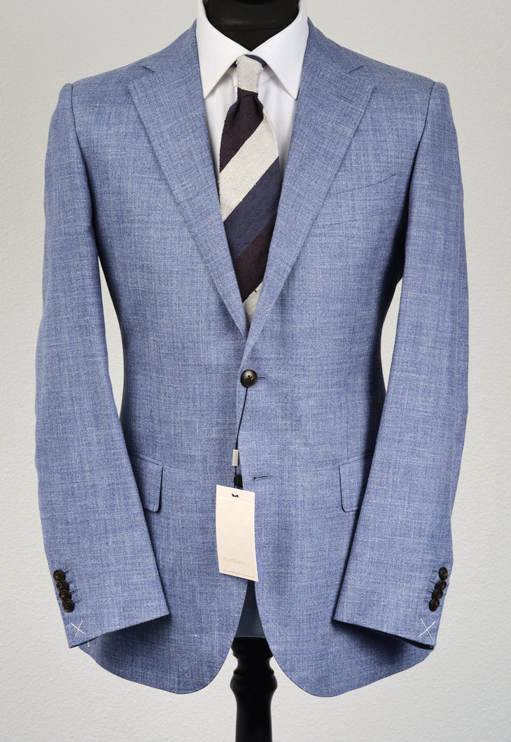 New Suitsupply Lazio Light Blue Wool, Silk and Linen Suit - Size 36R, 44R, 46R