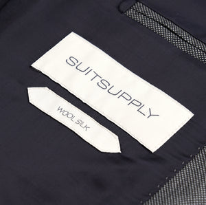 New Suitsupply La Spalla Dark Gray Birdseye Super 150s Wool and Mulberry Silk Luxury Suit - Size 42L