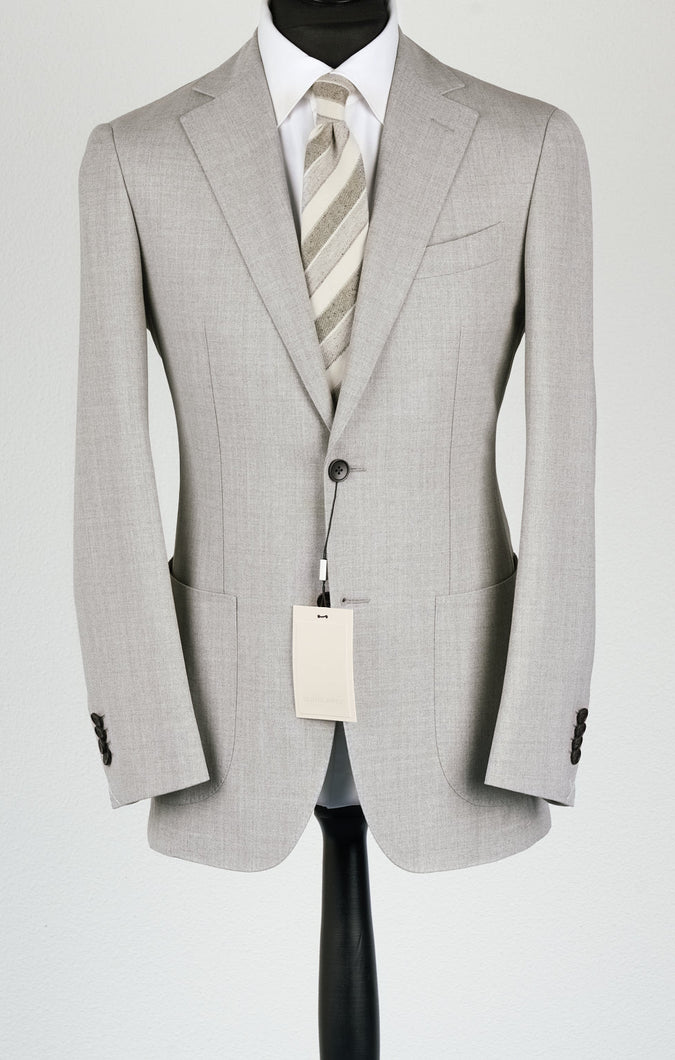 New Suitsupply Havana Light Gray Pure Wool Spring 4 Ply Unlined Suit - Size 36R, 38R, 44R, 48R