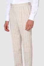 Load image into Gallery viewer, New Suitsupply Havana Light Brown Stripe Linen and Wool Unlined Zegna DB Suit - Size 36S, 36R, 38S, 40S, 40R, 42R, 46L, 48R, 48L