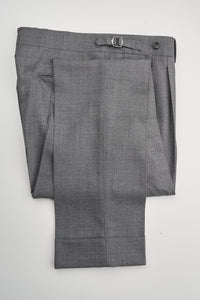 New Suitsupply Braddon Gray Pure Wool Double Pleated Pants - Waist Size 36