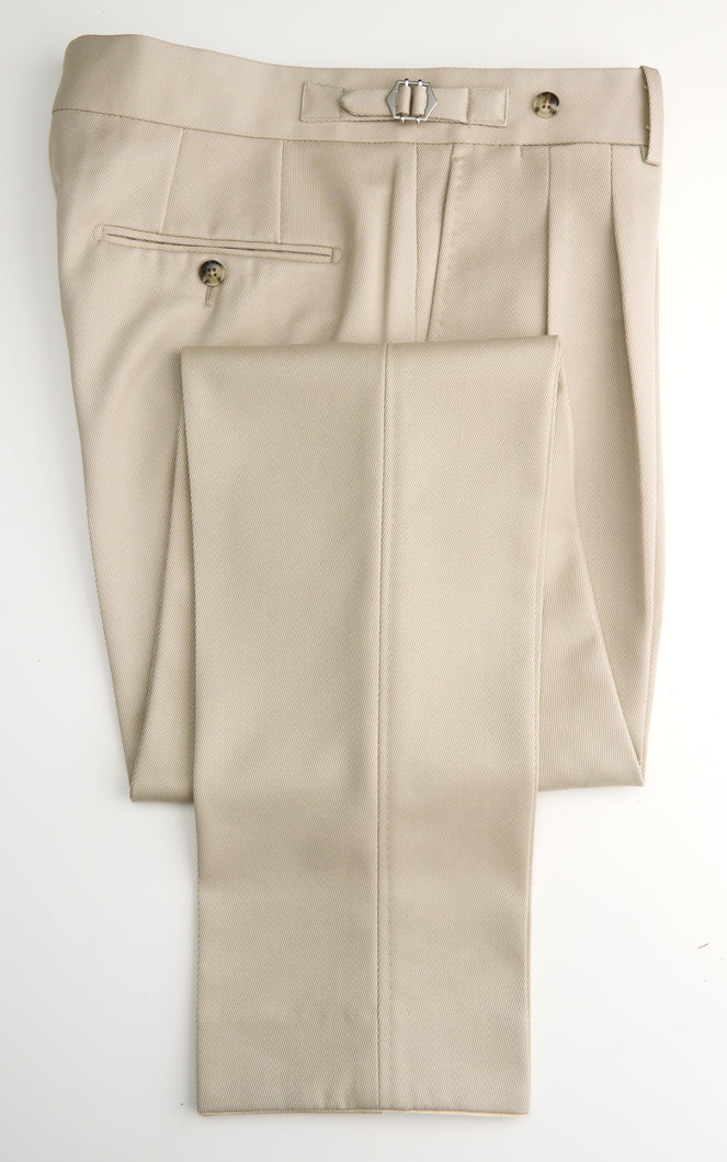 New Suitsupply Braddon Light Brown Pure Wool Pleated Pants - Waist Size 40