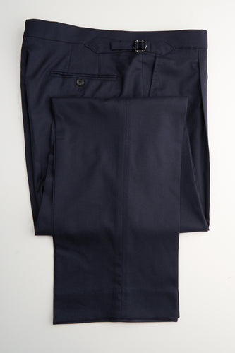 New Suitsupply Duca Navy Pleated Wool and Cashmere Wide Leg High Rise Pants - Waist Size 36 (Casual)