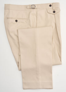 New Suitsupply Brentwood Sand Twill Cotton and Cashmere Pants - Waist Size 42
