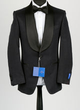 Load image into Gallery viewer, New Suitsupply JORT Navy Blue Pure Silk Shawl Lapel Tuxedo - Size 38R (Black Pants)