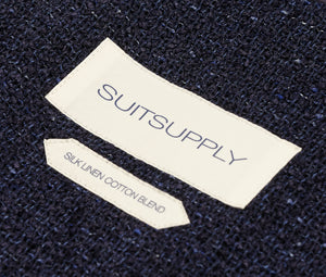 New Suitsupply Havana Navy Blue Giro Inglese Silk, Linen and Cotton Blazer - Size 38R and 40R
