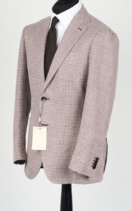 New Suitsupply Havana Purple Houndstooth Wool and Linen Blazer - Size 38R