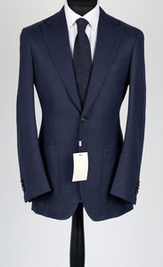 New Suitsupply Havana Navy Wool and Cashmere Peak Lapel Blazer - Size 36R, 38R, 40R, 42S, 42R