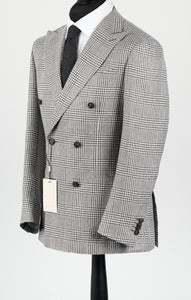New Suitsupply Havana Gray Check Wool and Linen DB Blazer - Size 38R