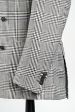 Load image into Gallery viewer, New Suitsupply Havana Gray Check Wool and Linen DB Blazer - Size 36R, 38R, 42L, 44R