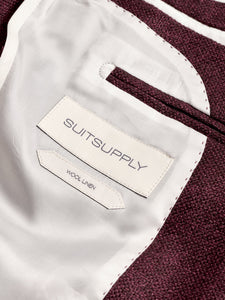 New Suitsupply Havana Dark Burgundy Magenta Speckled Wool/Linen Blazer - 34R, 36R, 38R, 40R, 46R