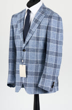 Load image into Gallery viewer, New Suitsupply Havana Light Blue Check Linen, Silk, Cotton Blazer - Size 40R