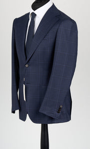 New Suitsupply Havana Navy Check Pure Wool Super 130s Half Lined Blazer -  36S and 36R