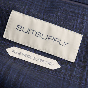 New Suitsupply Havana Navy Check Pure Wool Super 130s Half Lined Blazer - 36R, 38S, 38R, 38L, 40S, 40L, 42S, 42R, 44L, 46R