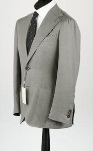 New Suitsupply Havana Light Gray Pure Wool Super 130s Unconstructed Wide Lapel Blazer - Size 36R and 38R
