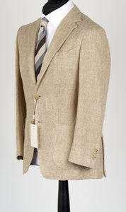New Suitsupply Havana Mid Brown Cotton, Linen, Silk Giro Inglese Blazer - Size 38R