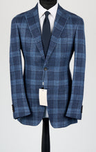 Load image into Gallery viewer, New Suitsupply Havana Mid Blue Check Hemp and Wool Half Lined Blazer - Size 36R and 38R