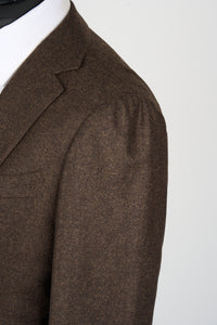 New Suitsupply Havana Dark Brown Pure Wool Flannel Blazer - Size 40R