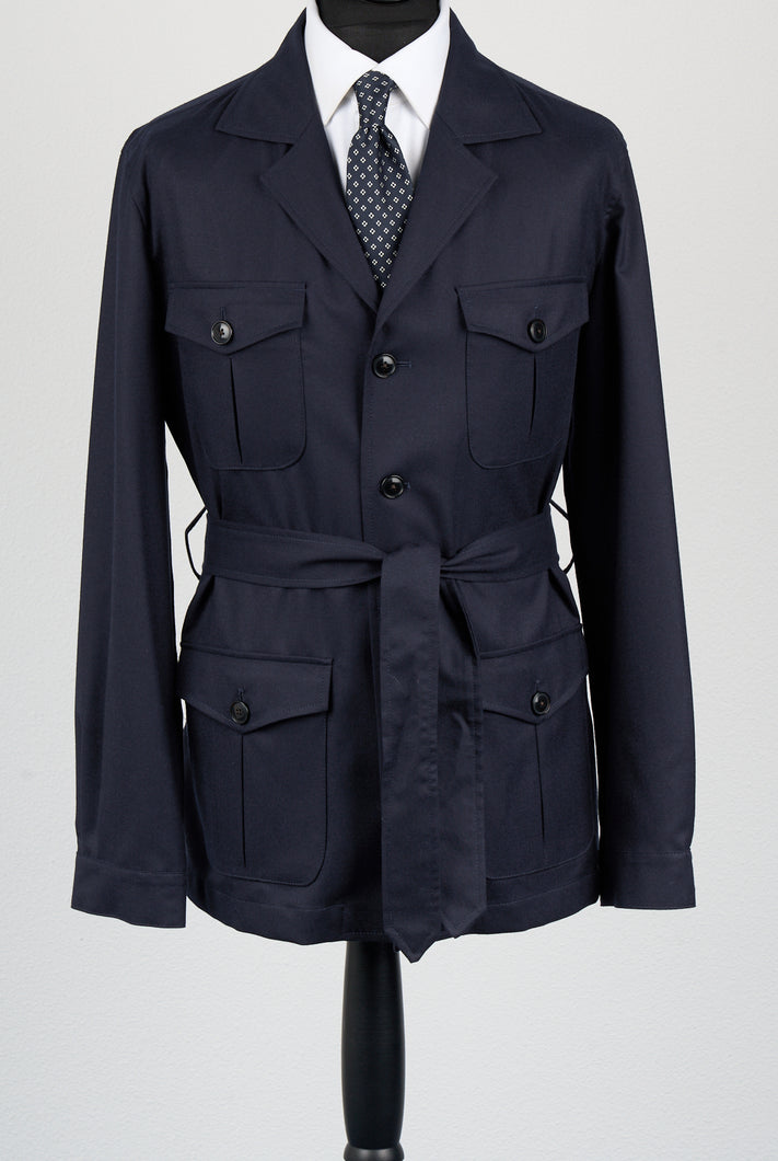 New Suitsupply Sahara Navy Blue Pure Wool Super 120s Safari Jacket - Size 42R and 44R (Final Sale)