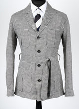 Load image into Gallery viewer, New Suitsupply Sahara Black Houndstooth Pure Linen Safari Jacket - Size 34R (Final Sale)