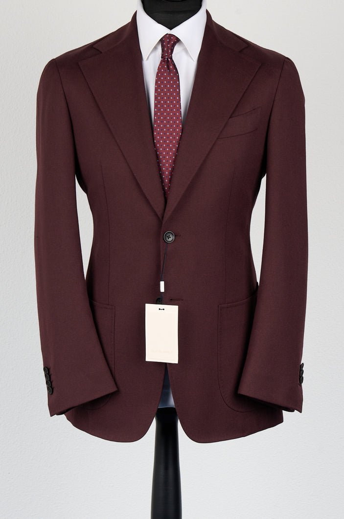 New Suitsupply Havana Burgundy Wide Lapel Wool and Cashmere Unlined Blazer - Size 38R and 40R
