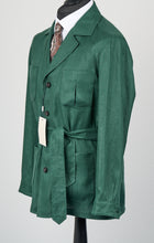 Load image into Gallery viewer, New Suitsupply Sahara Mid Green Pure Linen Belted Safari Jacket - Size 46R