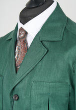 Load image into Gallery viewer, New Suitsupply Sahara Mid Green Pure Linen Belted Safari Jacket - Size 46R