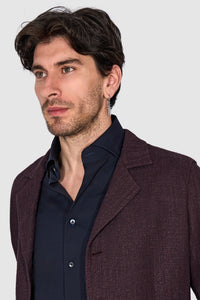 New Suitsupply Greenwich Burgundy Cotton, Linen, Silk Ferla Shirt Jacket - Size 40R, 42R, 44R