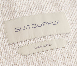 New Suitsupply Lazio Patch Off White Linen and Polyester Unlined Ferla Blazer - Size 40R and 42R