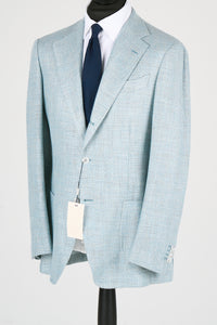 New Suitsupply Havana Tulip Aqua Blue Tussah Silk, Linen and Cotton Blazer - Size 38S, 38R, 40S, 40R