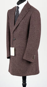 New Suitsupply Vincenza Purple Wool, Camel, Cashmere Coat - Size 40R