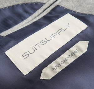 New Suitsupply Vincenza Light Gray Pure Cashmere Coat - Size 44L