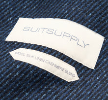 Load image into Gallery viewer, New Suitsupply Lavello Blue Twill Wool, Polyamide, Silk, Linen, Cashmere DB Coat - Size 36R