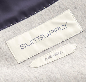 New Suitsupply Vincenza Light Gray Pure Wool Unlined Coat - Size 42L