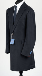 New Suitsupply JORT Piacenza Navy Blue Cashmere and Mohair Long Coat - Size 46R