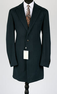 New Suitsupply Vincenza Teal Herringbone Pure Wool Coat - Size 46R