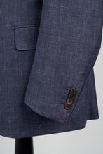 Load image into Gallery viewer, New Suitsupply Lazio Navy Check Wool, Silk and Linen 3 Piece Suit - Size 44L and 46R