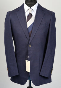 New Suitsupply Havana Navy Wool, Silk and Linen Suit - Size 46R