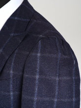 Load image into Gallery viewer, New Suitsupply JORT Navy Windowpane Pure Wool Flannel Super 130s Luxury Suit - Size 38S