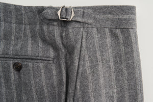 New Suitsupply JORT Gray Stripe Pure Wool Flannel Full Canvas Luxury DB Suit - Size 36R (Waist Size 28)