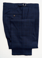Load image into Gallery viewer, New Suitsupply La Spalla Blue Check Pure Wool Flannel Super 130s Full Canvas Suit - Size 36R