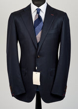 Load image into Gallery viewer, New Suitsupply La Spalla Dark Navy Herringbone Pure Wool Super 150 Full Canvas Suit - Size 46R