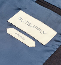 Load image into Gallery viewer, New Suitsupply La Spalla Dark Navy Herringbone Pure Wool Super 150 Full Canvas Suit - Size 46R